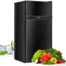 2 Door Compact Stainless Steel Kitchen Refrigerator Cold-Rolled Sheet w/ Freezer