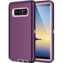 Mieziba for Galaxy Note 8 Case,Shockproof Dropproof Dustproof,3-Layer Full Body Protection Heavy Duty High Impact Hard Cover Case for Samasung Galaxy Note 8,Purple/Pink