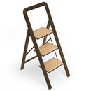 WFX Utility™ 3 Step Ladder Folding Step Stool w/ Wide Anti-Slip Pedal, Aluminum Foldable Step Ladders Aluminum in Brown | 17 W x 2 D in | Wayfair