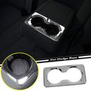 For 2019-2024 Dodge RAM 1500 Chrome Rear Armrest Box Water Cup Holder Cover Trim