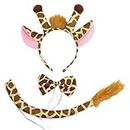 JOCXZI Giraffe costume set - 1 set of giraffe headband, bow tie, tail, giraffe costume children, cosplay party accessories, animal costume set, for carnival, Halloween, birthday, Christmas