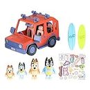 Bluey Heeler Family 4WD Vehicle and 4 Figure Pack, 2.5-3 Inch Figures, 2 Surfboards Accessories and Stickers