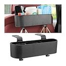 BELOMI Car Headrest Backseat Organizer with Cup Holder, Seat Back Hanging Storage Box with Hooks, Multi-Functional Drink Pocket Food Snack Phone Tray for Kids, Car Travel Accessories (Black)