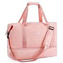 FIGESTIN Duffle Bag Weekender Bag for Women Travel Bag Tote Bag Lightweight Carry On Bag Overnight Bag for Women Girls, Pink-3, 18.9"*14.96"*8.66"