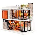 Spilay Dollhouse Miniature with Furniture,DIY Dollhouse Kit Mini Modern Villa Model with Music Box ,1:24 Scale Creative Doll House Best Christmas Birthday Lovers Boys and Girls(Florence)