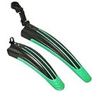 BlueSunshine Adjustable Road Mountain Bike Bicycle Cycling Tire Front/Rear Mud Guards Mudguard Fenders Set (Green + Black)