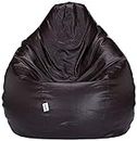 Amazon Brand - Solimo XXXL Faux Leather Bean Bag Cover Without Beans (Brown)