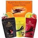 Chocolate Covered Fruits Variety Pack 4 Pcs, Orange, Cherry, Strawberry, Lemon, Exquisite Dark Chocolate-Covered Fruit Gift Box - Perfect Blend of Sweetness and Indulgence with Bigger Packaging
