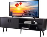 TV Stand Console Unit Cabinets with 3 Open Cubby 2 Doors for TVs up to 70 Inches