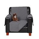 Furhaven Waterproof & Non-Slip Chair Cover Protector for Dogs, Cats, & Children - Quilted Paw Print Living Room Furniture Cover - Gray, Chair