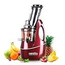 Hestia Appliances Nutri-Max Cold Press Juicer, with Warranty | 240 Watts Motor | Powerful Auger for Maximum Juice Extraction - Strainer+Smoothie Strainer+Sorbet Strainer | Wine-Red