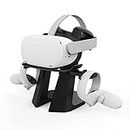 AMVR Upgraded Version 2nd VR Stand,More Stable Base Headset Display Holder and Controller Mount Station for Quest, Quest 2, Rift, Rift S Headset and Touch Controllers (Black)