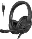 EKSA Headset with Microphone for Laptop, Wired Computer Headset with Volume