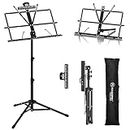 Music Stand, Kasonic Professional Collapsible Orchestra Portable and Light Weight with Music Sheet Clip Holder & Carrying Bag Suitable for Instrumental Performance