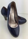 Nature's Own Women's Wide Navy Blue Patent Leather Style High Heel Shoes. UK 4E.