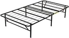 Amazon Basics - Base pieghevole per materasso, si monta senza attrezzi, con spazio di conservazione sottostante, Nero, 90 x 200 cm, 35.5 cm H