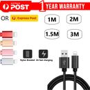 Nylon USB Charging Charger Cable Cord Data For iPhone 13 12 11 pro Max XR 8 iPad