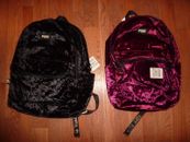 VICTORIAS SECRET PINK "PINK"CAMPUS VELOUR FULL SIZE BACKPACK ZIP BOOK LAPTOP NWT