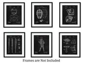 Baseball Patent Prints -Set of 6 (8x10)- Home Decor Great Gifts MLB Fan Wall Art