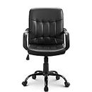 Merax Desk Chair, High Back Adjustable Office Chairs for Home, Ergonomic Office Chair with Armrest Lumbar Support, Swivel Computer Chairs, Artificial Leather Executive Office Chair, Black