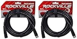 Rockville (2) RDX3M25 25 Foot 3 Pin DMX Lighting Cables 100% OFC Female to Male