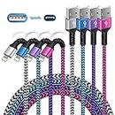 iPhone Charger 4Pack/3-6ft, Long Braided Lightning Cables, Fast Charging Power Charger Cords for iPhone 14 13 12 Pro Max/11Pro Max/SE/X/XS/XR/8/7 Plus, iPad Mini, Air, Cargador Wire Lightening Colored