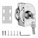 Lapo Single Glass Door Lock For Main Door Cabin Balcony Door For Office & Home,Fits 10-12Mm Single Open & Sliding Doors,No Drilling Required,One Side Knob One Side Key Lock (3 Keys) - Stainless Steel