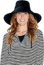 Coolibar UPF 50+ Women's Brittany Beach Hat - Sun Protective (One Size- Black)
