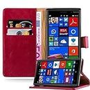 Cadorabo Book Case Compatible with Nokia Lumia 830 in Wine RED - with Magnetic Closure, Stand Function and Card Slot - Wallet Etui Cover Pouch PU Leather Flip