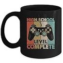 SKY DOT High School Graduation Level Complete Video Games Boys Tea/Coffee Ceramic Mug 11oz, 350ml (Black)