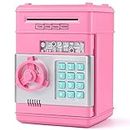 KMiKE Electronic Piggy Bank for Kids Cash Coin Cartoon ATM Money Saver Coin Bank for Kids with Password Great Gift Toy for Kids Children (Pink)