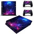 Vanknight Vinyl Decal Skin Stickers Cover for Regular PS-4 Console Play Station 4 Controllers Galaxy Space Purple