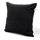 MY ARMOR Velvet Cushion Covers Set of 1-16 x 16 Inches / 40 x 40 Cm, Soft & Luxurious Cushion Cases for Bedroom, Sofa, Chair & Living Room - Black