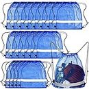20 Pcs 16.54 x 13.78 Inch Reflective Mesh Drawstring Bag Swimming Bag Breathable Quick Drying Reflective Sports Equipment Beach Bag Swim Bag for Kids Adults Boy Girl, Blue, Classic