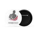 dhcrafts Pin Badge Multicolor Fitness Coach Glossy Finish Design Pack of 1 (58mm)