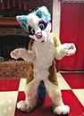 PROPSCOS Long Fur Furry Costume Husky Dog Fox Mascot Fursuit Wolf Cospaly Party (M)