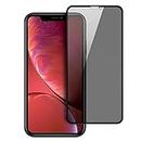 YOUTH MOBI Edge to Edge Privacy Tempered Glass for iPhone 11 and iPhone XR (6.1 Inch) with Easy Self Installation Kit | Black Pack of 1