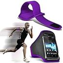 I-Sonite (Dark Purple) Adjustable Sweatproof/Water Resistent Sports Fitness Running Cycling Gym Armband Phone Case for Microsoft Lumia 640 XL LTE [ XXL ]