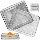 Air Fryer Tray Replacement for Cuisinart TOA-26 TOA-28 Toaster Air Fryer Convection Oven, 10.7 * 9.8'' Non-stick Mesh Air Fryer Stainless Steel Basket Wire Rack Accessories Parts, Dishwasher Safe