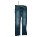 G-Star Midge Straight Wmm Femmes Jeans Stretch Pantalon W28 L32 Usé Bleu Pad Top