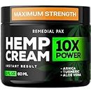 Instant Hеmp Cream – Soothes Discomfort in Muscles Joints Nerves Back Neck Knees Shoulders Hips – Maximum Joint Support – MSM Turmeric and Arnica – All-Natural Formula