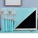 Indoor TV Display Covers for Dustproof, Decorative Tv Covers with Openable Front Flap, Blue Lace TV Dustproof Cover Cloth(Size:32 inch,Color:Blue)