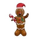 CALANDIS® Inflatable Festive Decoration Gingerbread Man with Candy Canes for Yard | 1 Christmas Decoration