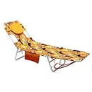 Daystar Folding Tanning Lounge Chair with Arm Slots And Head Pillow