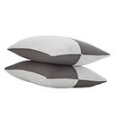JY Conjugated Fiber Pillow with Knitted Fabric Grey & White (68 x 40 CM) Set of 2 PC