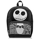 Nightmare Before Christmas Mini Backpack for Women - 10” Canvas Jack Skellington Backpack with Front Pocket Plus Bookmark | Jack Skellington Backpack Purse Bundle, Jack Skellington Backpack Purse, Jack Skellington Mini Backpack, Nightmare Before Christmas Backpack Mini, Jack Skellington Backpack, Jack Skellington Mini Backpack