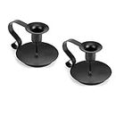 Taper Candle Holders, 2 Count Candlestick Holders, Black Candle Sticks Holder Decor for Thanksgiving Christmas (2 Count)