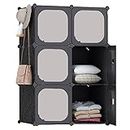 TANGDIAABBCC Portable Wardrobe 6 Cube Closet Deeper Cube Combination Armoire Modular Cabinet Storage Organizer for Bedroom Clothes Shoes Toys
