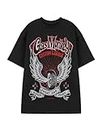 Gas Monkey Mens T-Shirt | Adults American Garage Short Sleeve Graphic Tee in Black | Distressed Winged Tyre Blood, Sweat & Beers Casual Fit Apparel Top | GMG Car Merchandise Gift, Black, 3XL