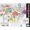 Dimensions, Rainbow Flowers, PaintWorks Paint by Numbers Kit for Adults and Kids, 14'' x 11'